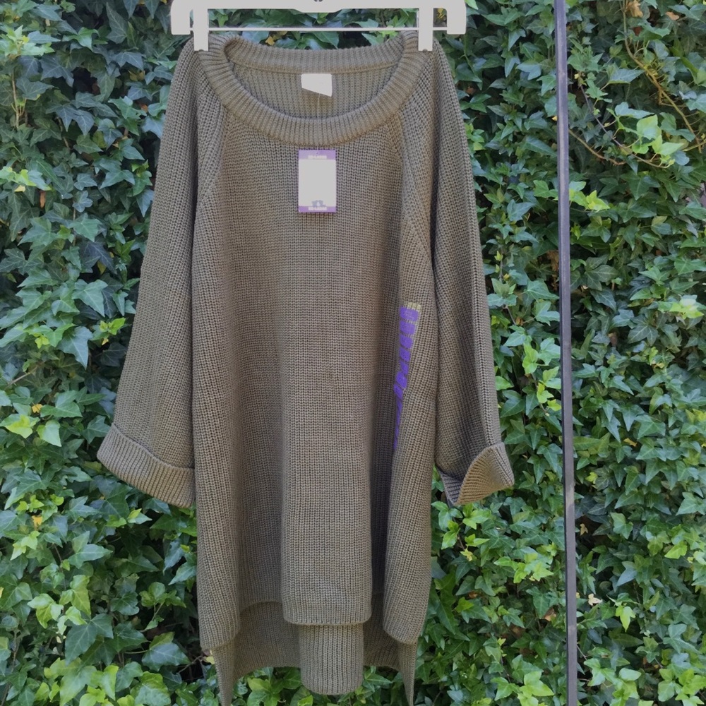 Olive Green Women's Crew Neck Sweater